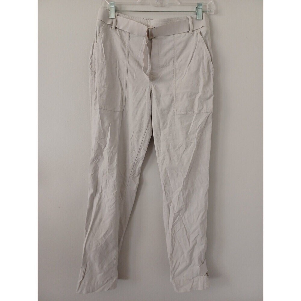 Athleta Trekkie beige jogger pants womens 6 pockets hiking outdoor lightweight